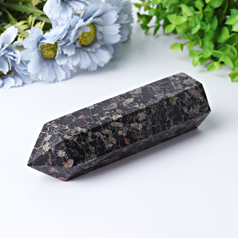 6 Inch Plum Blossom Jade Crystal Tower for Healing