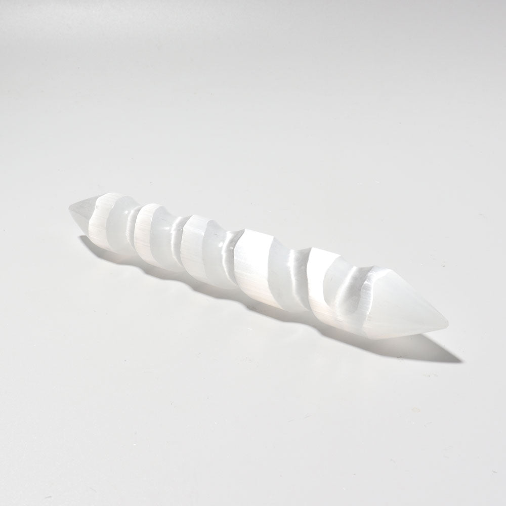 6 Inch Selenite Spiral Double Terminated Crystal Wand