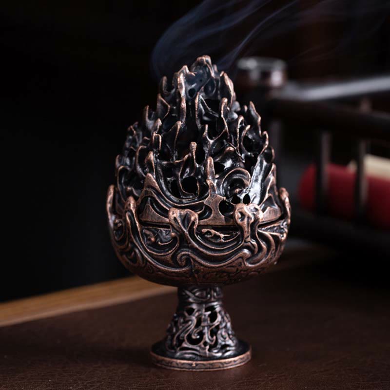 Copper Alloy Tibetan Incense Burner 4.5cm Mini Meditation
