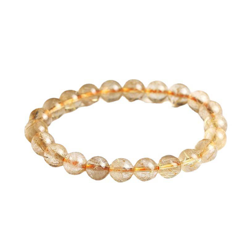 10mm Citrine Bracelet for Happiness & Prosperity