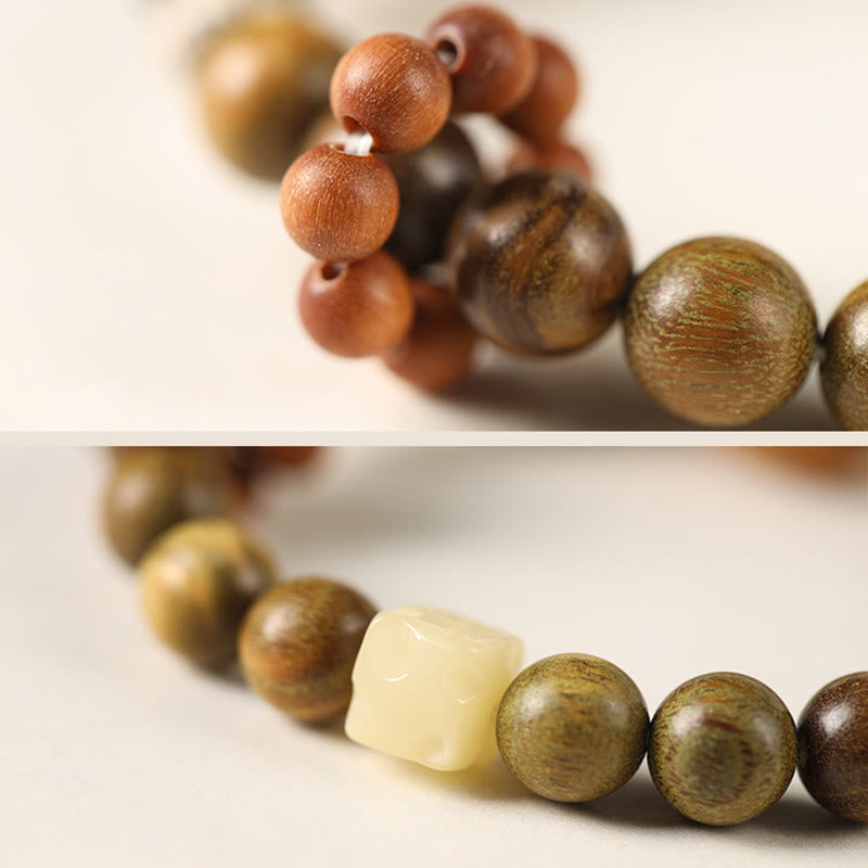 Green Sandalwood Soothing Cat Bracelet 14-17cm Wrist