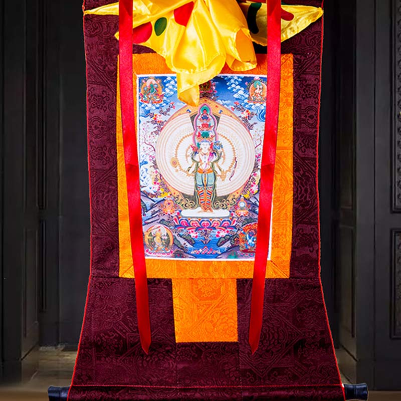Tibetan Avalokitesvara Thangka Wall Decor 60cm Blessing