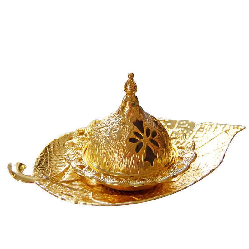 Tibetan Gold Leaf Incense Burner | Mini Meditation Coaster