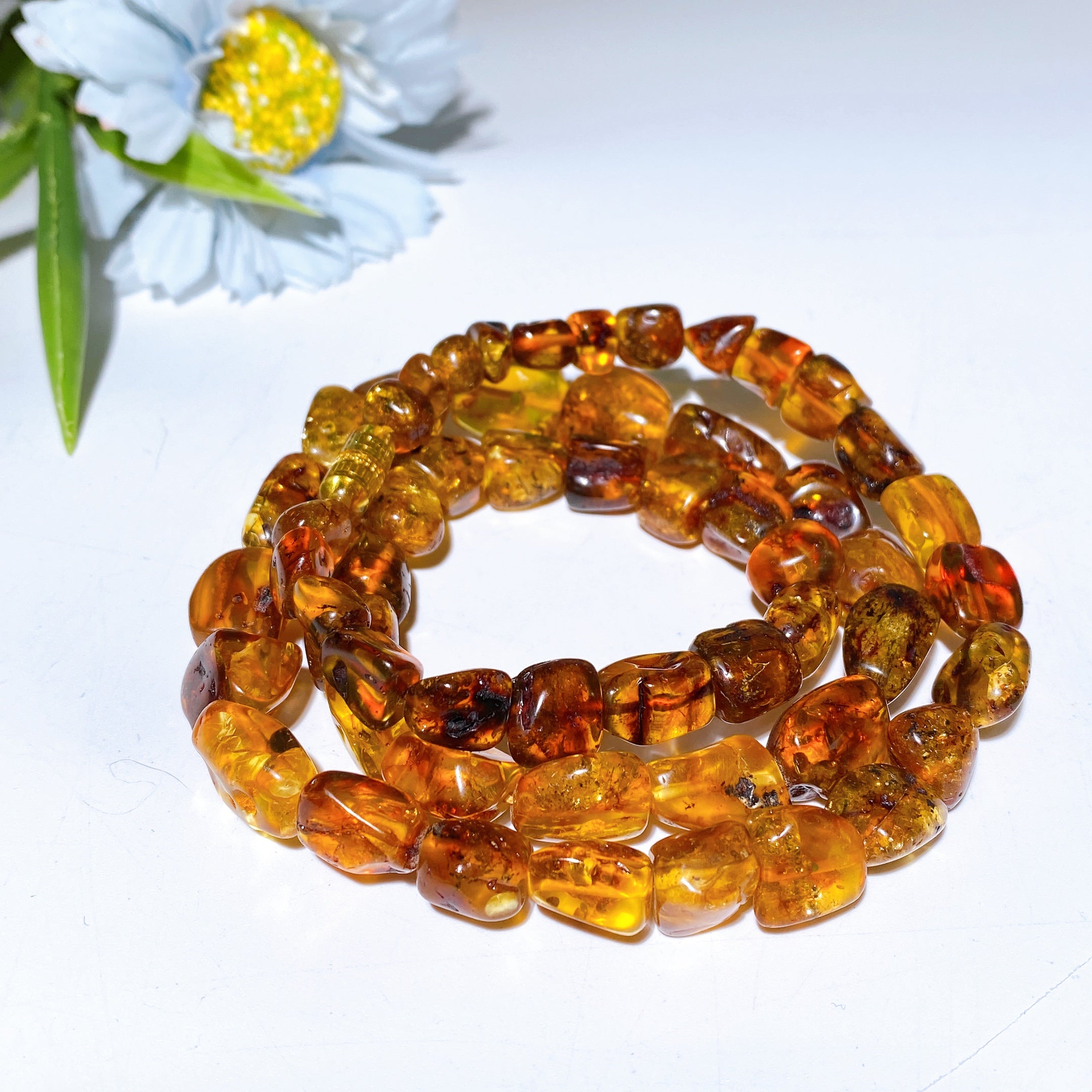 60cm Amber Chip Natural Stone Healing Necklace