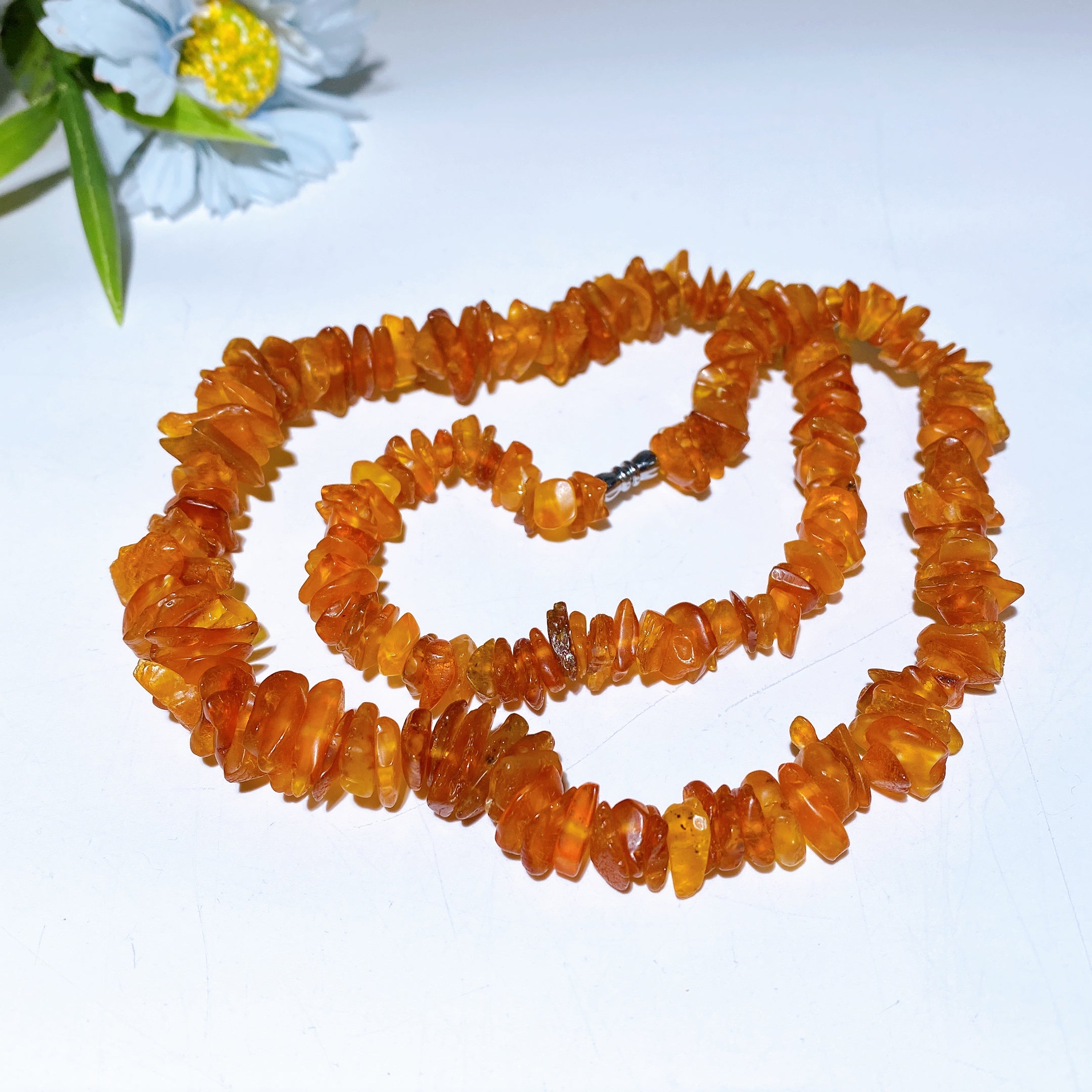 60cm Amber Chip Natural Stone Healing Necklace