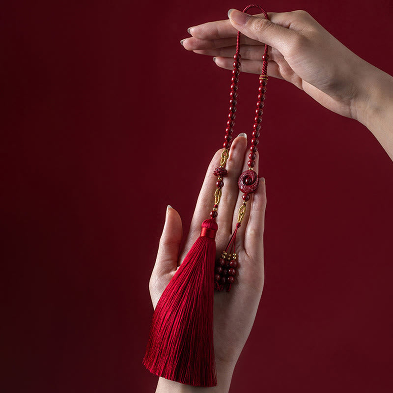 Cinnabar Lotus Car Hanging Decor | Luck & Calm Symbol