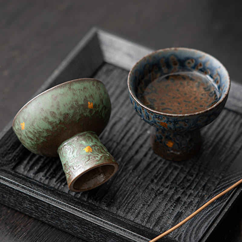 60ml Vintage Auspicious Clouds Ceramic Teacup for Tea Ceremony