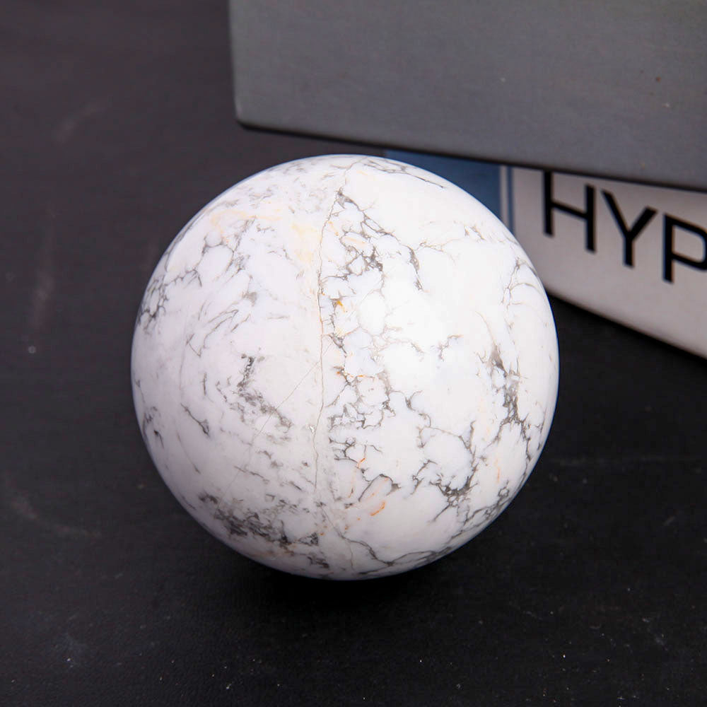 60mm Howlite Crystal Sphere for Healing & Balance