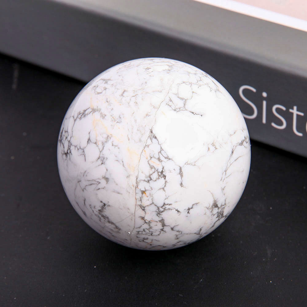 60mm Howlite Crystal Sphere for Healing & Balance