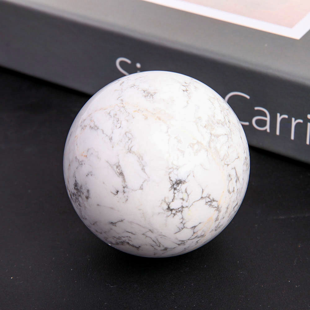 60mm Howlite Crystal Sphere for Healing & Balance
