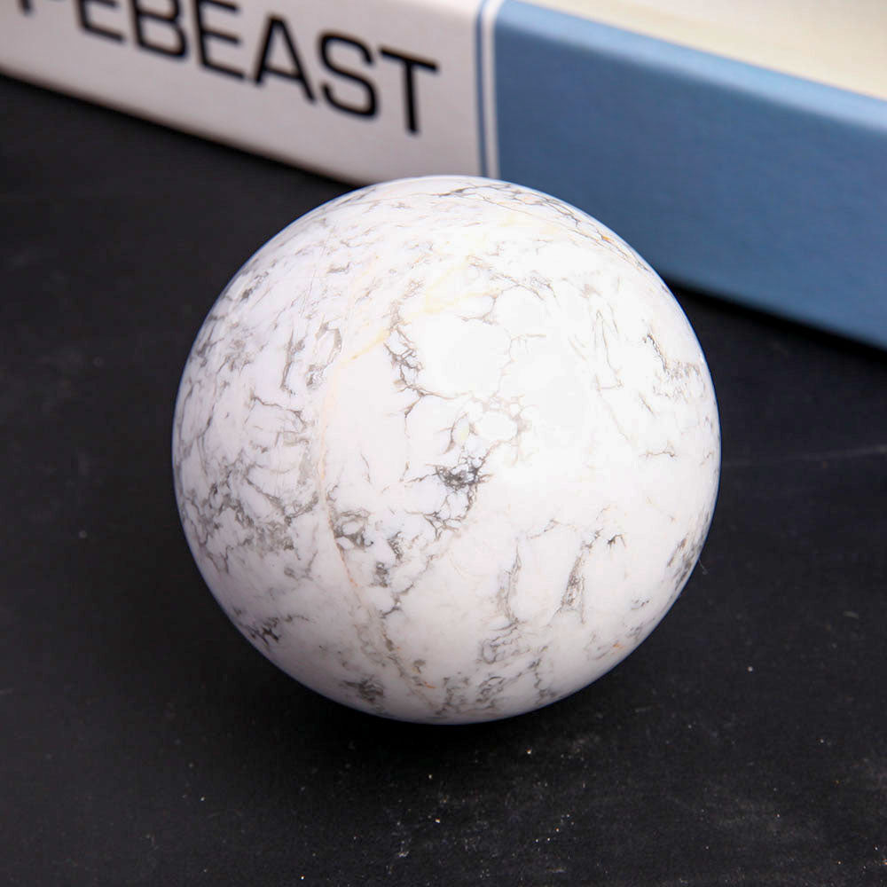 60mm Howlite Crystal Sphere for Healing & Balance