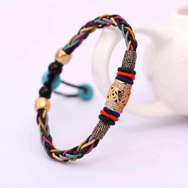 Tibetan Red String Bracelet with Copper Coin | Protection & Luck