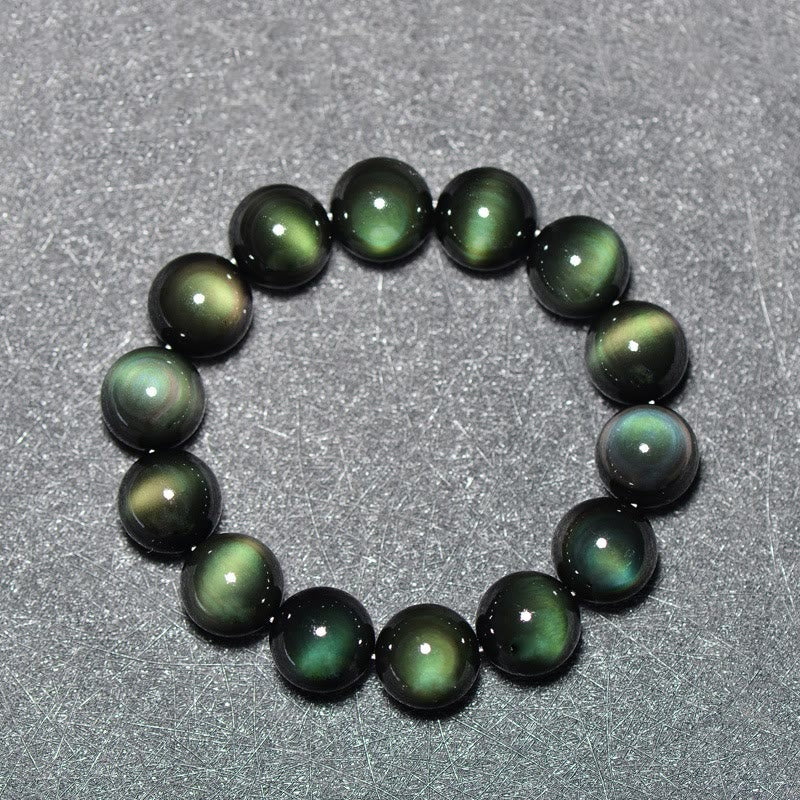 Natural Green Eye Obsidian Wealth Bracelet 8mm