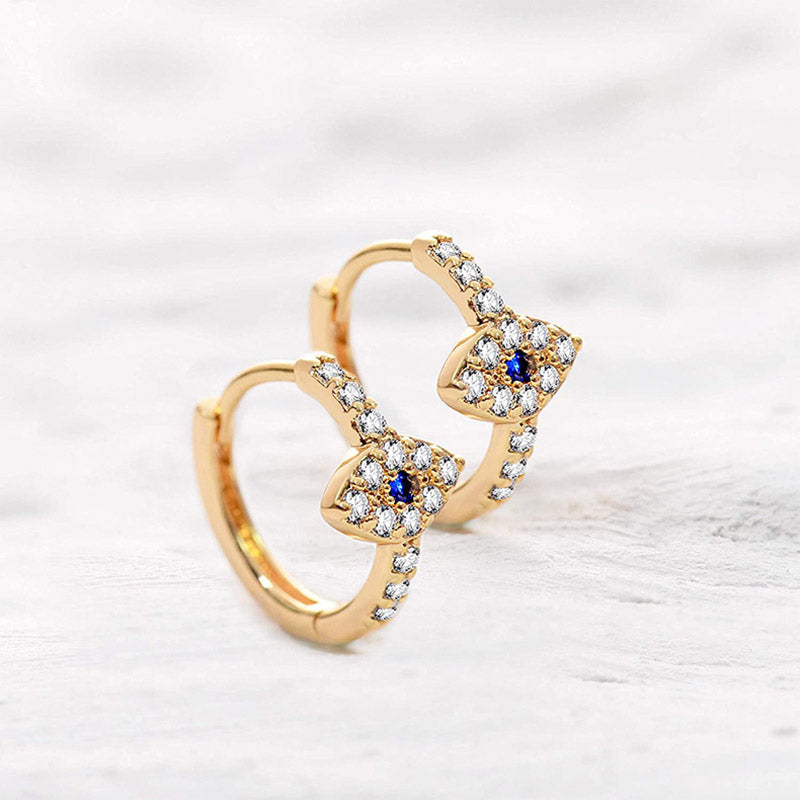 Sterling Silver Evil Eye Stud Earrings | Protection Symbol