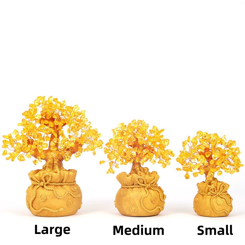 Natural Citrine Money Tree Feng Shui Decor for Prosperity