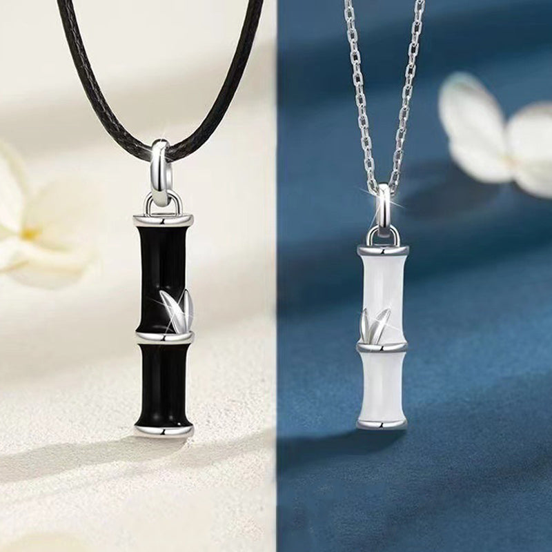 Copper Bamboo Luck Couple Necklace 45cm Pendant