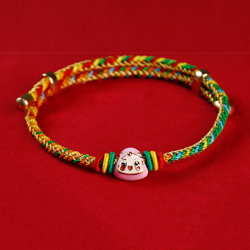 Colorful Rope Fu Character Luck Handmade Bracelet