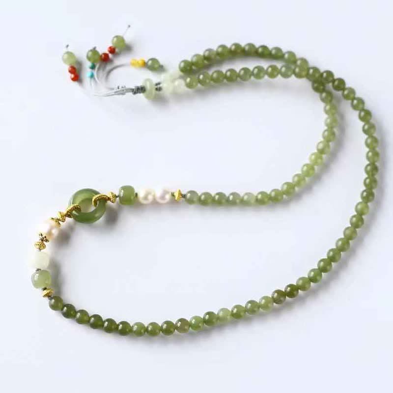 6mm Hetian Jade Pearl Luck Wealth String Bracelet