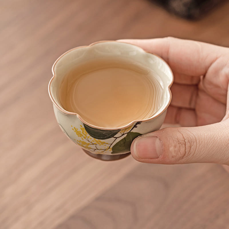 40ml Osmanthus Rabbit Ceramic Teacup for Kung Fu Tea Ritual