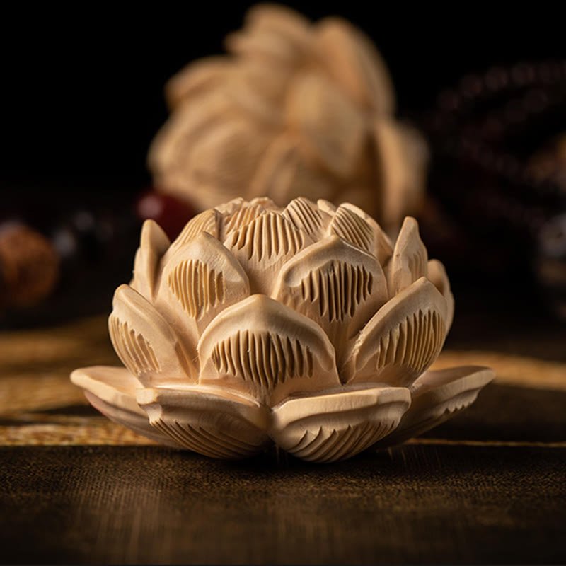Boxwood Peach Wood Bodhi Seed Lotus Car Hanging Charm