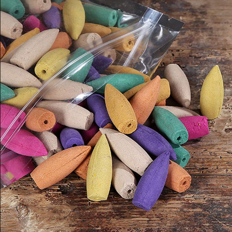 Mixed Aroma Backflow Incense Cones Pack 50 pcs for Relaxation