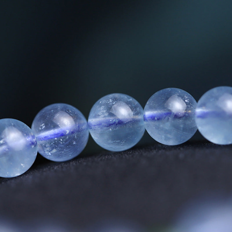 8mm Aquamarine Red Agate Peace Charm Bracelet for Serenity