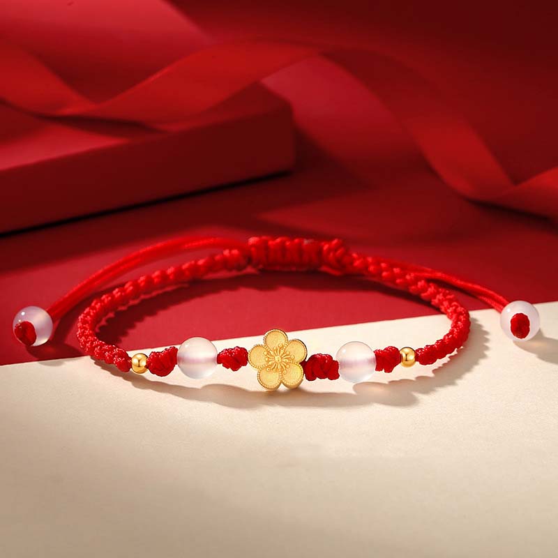 925 Sterling Silver Red Rope Chalcedony Luck Bracelet