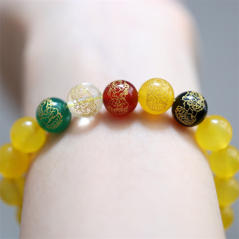 Five Elements Agate Wealth Bracelet for Luck & Wisdom