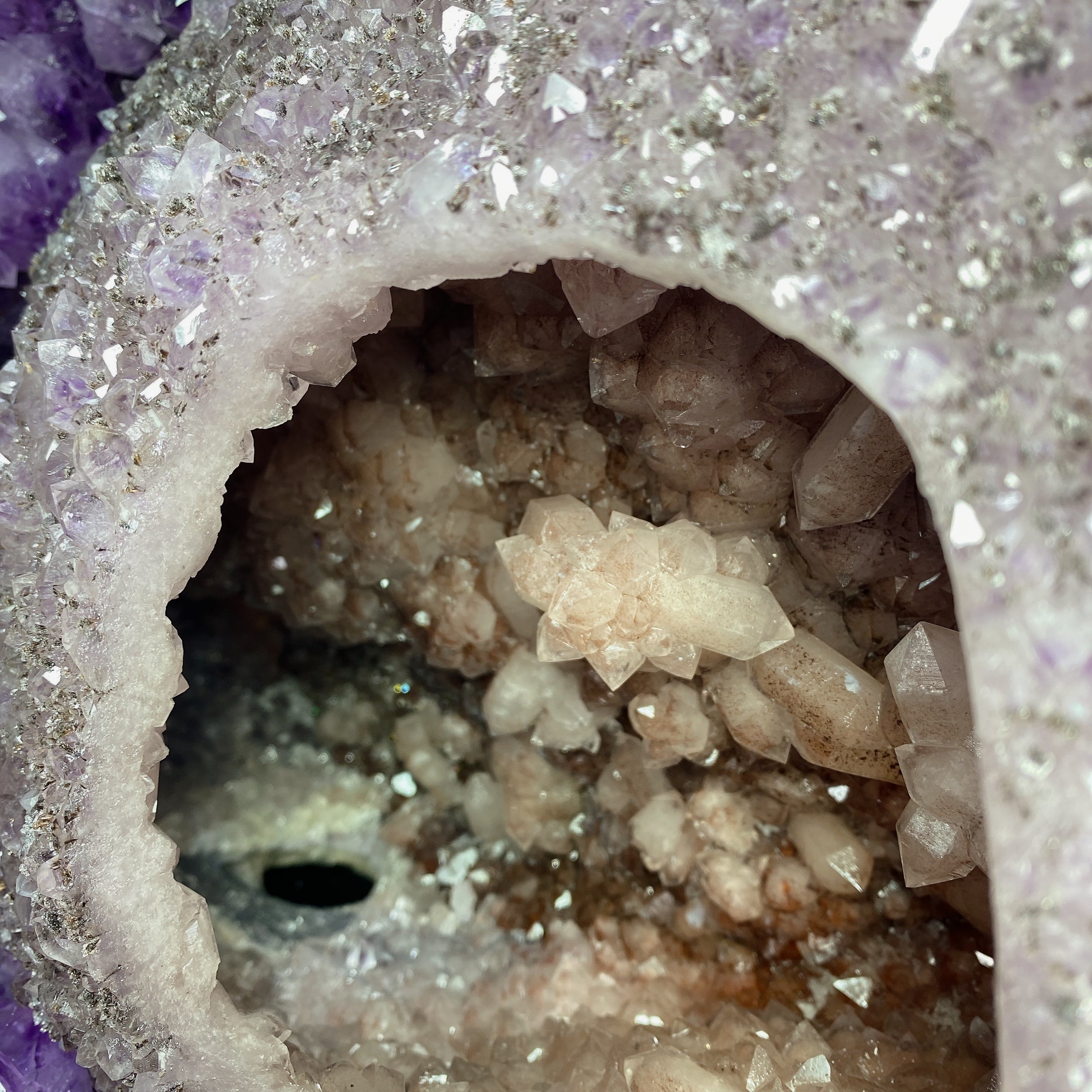 62cm Large Amethyst Cluster Heart-Shaped Crystal Specimen