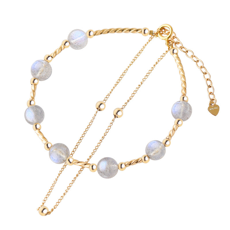 Moonstone Love & Calm 18K Gold Chain Bracelet