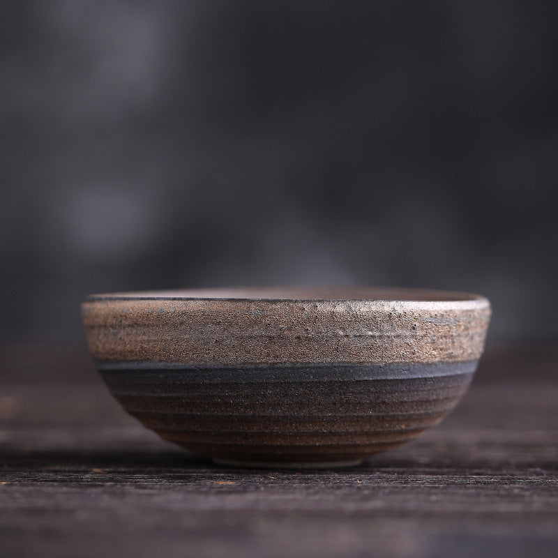Striped Ceramic Teacup 80ml | Zen Decor Bowl