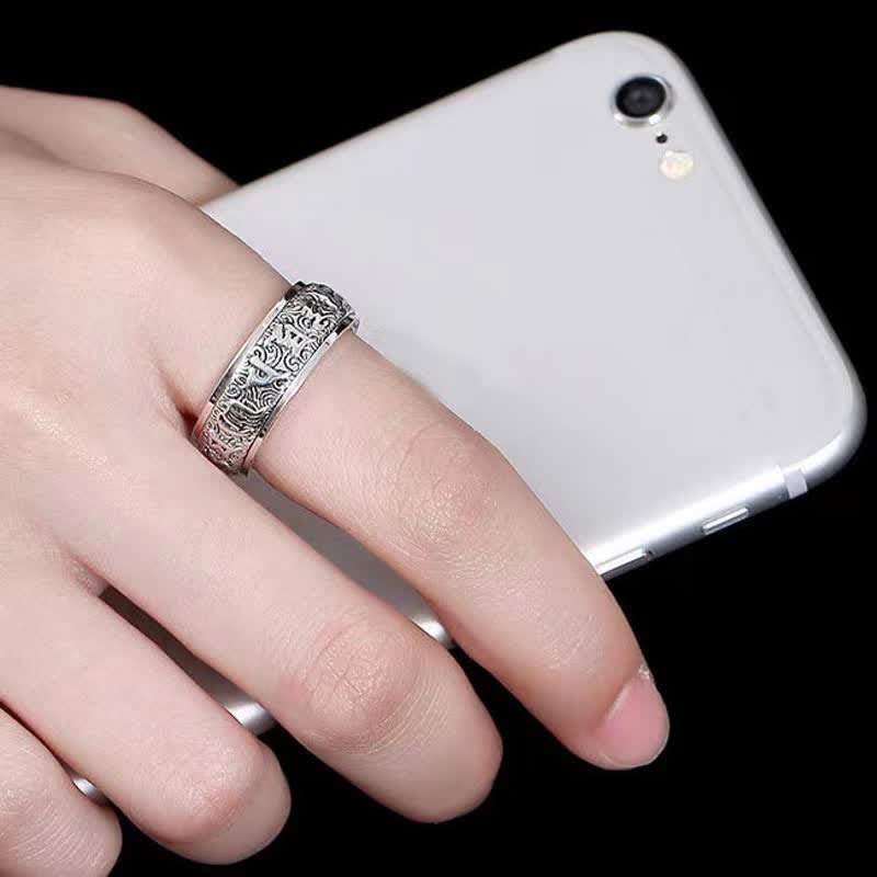 Adjustable Copper Om Mani Padme Hum Healing Ring Spinner