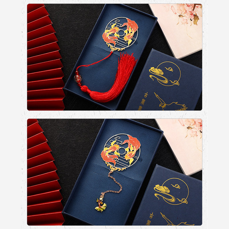 Gold Koi Fish Brass Bookmark for Spiritual Protection