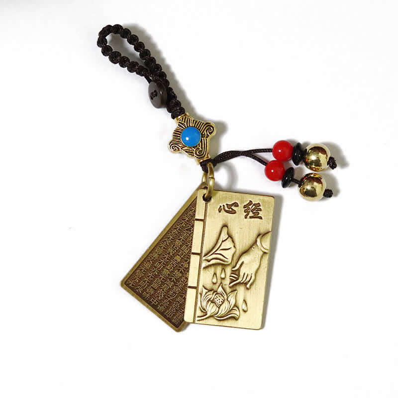 Feng Shui Yin Yang Bagua Balance Keychain Copper Brass