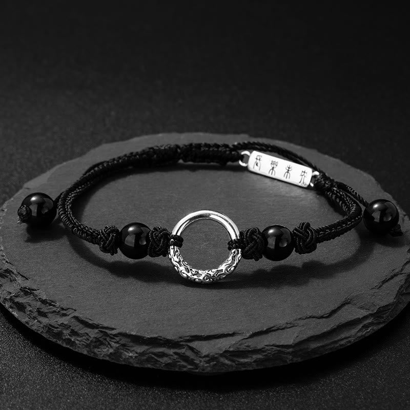 Black Onyx Peace Buckle Spiritual Protection Bracelet