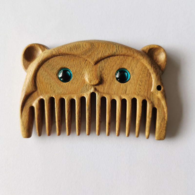 Chinese Zodiac Green Sandalwood Mini Peace Comb