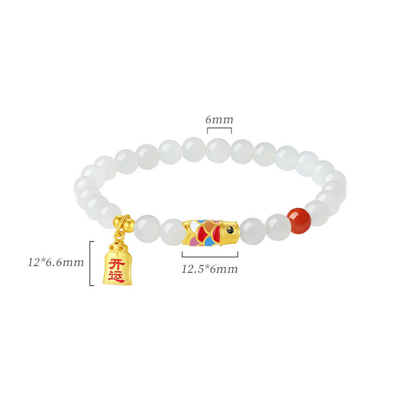 Hetian White Jade Protection, Luck & Happiness Bracelet