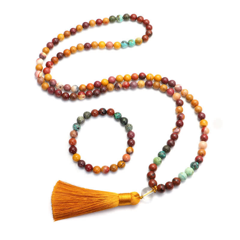 Mookaite 108 Bead Gemstone Mala for Emotional Growth