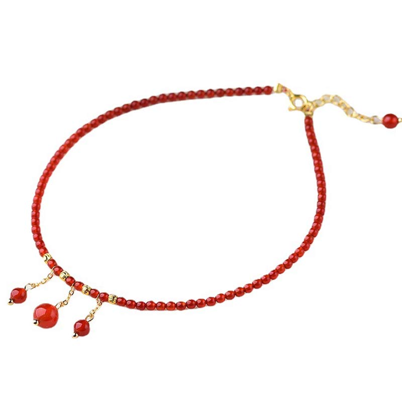 Red Agate Confidence Calm Anklet for Inner Peace