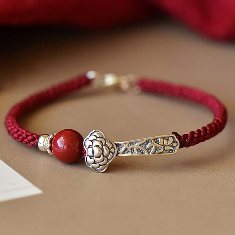 8mm Red Cinnabar Blessing String Bracelet