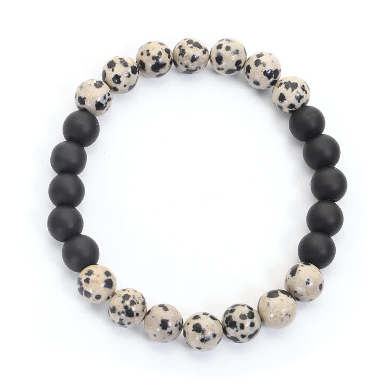 8mm Zebra Jasper Frosted Stone Protection Bracelet