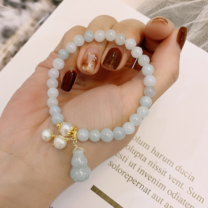 6mm Jade Pearl Prosperity Luck Bracelet
