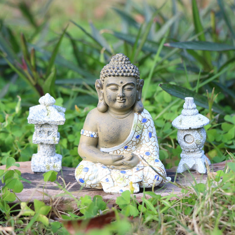 Meditating Zen Buddha Resin Statue for Serenity & Calm