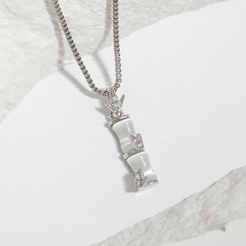 Chalcedony Bamboo Harmony Spiritual Necklace 47cm Pendant