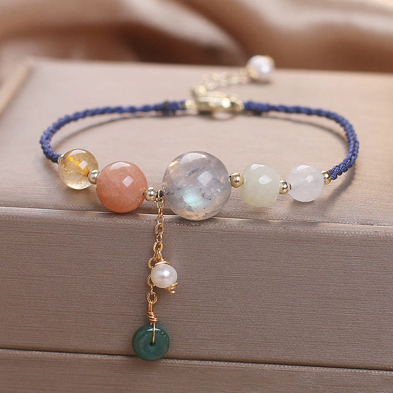 Moonstone Bracelet with Peace Buckle | Healing Harmony & Balance