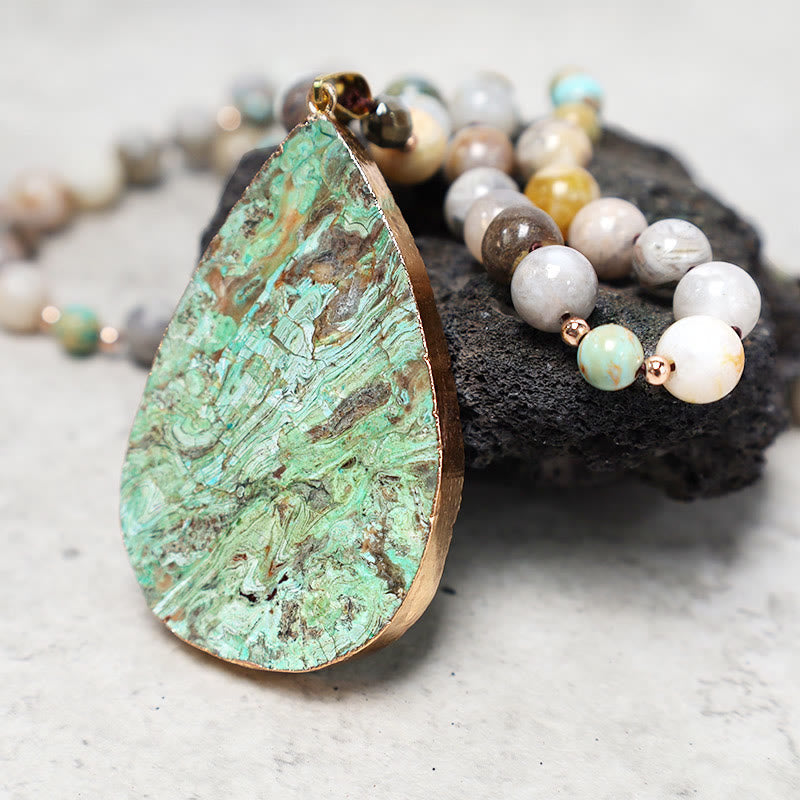 33.5 Inch Picasso Jasper Healing Necklace | Agate Jewelry