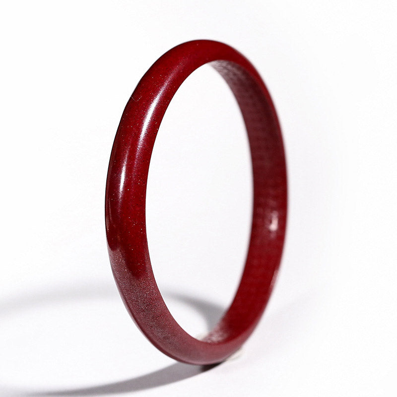 Unisex Cinnabar Blessing Bangle Bracelet 55-56mm Engraved