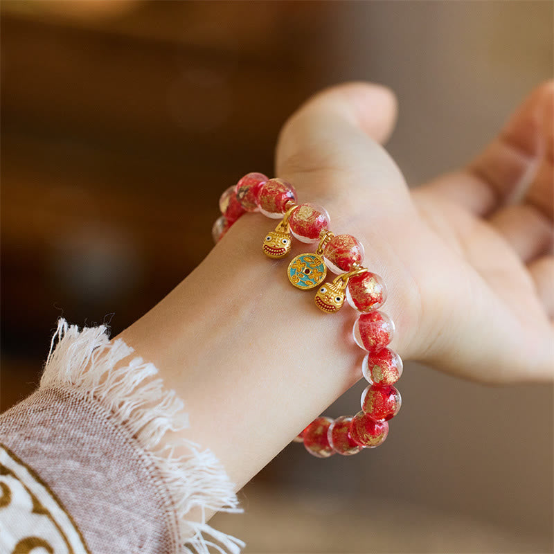 10mm Liuli Glass Fortune Bracelet For Good Luck Charm