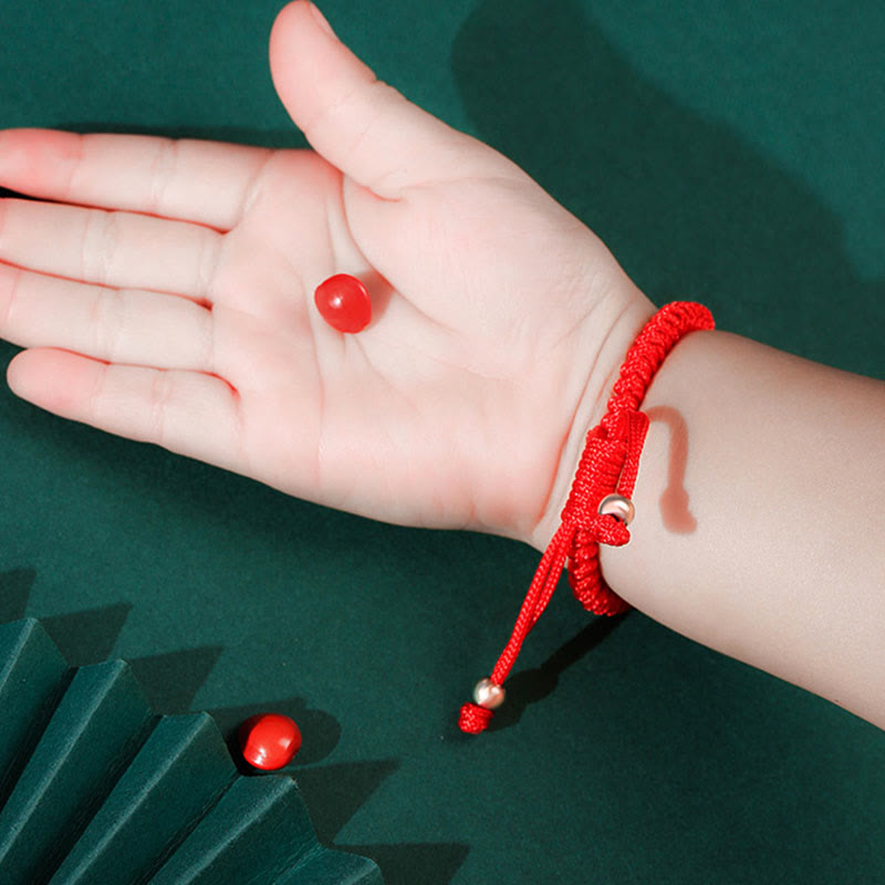 Kids Pixiu Bracelet in 999 Sterling Silver with King Kong Knot for Protection