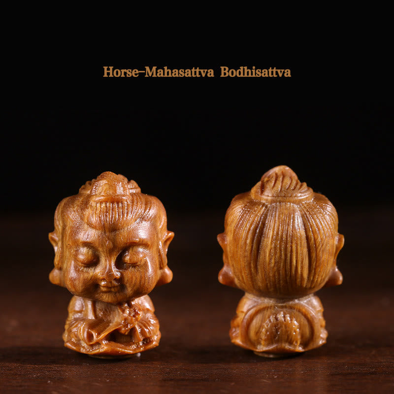 Green Sandalwood Chinese Zodiac Buddha Decoration